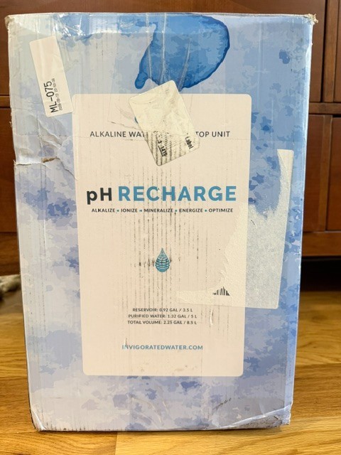 Invigorated Water Ph Recharge Countertop Glass Alkaline Water Filter Dispenser