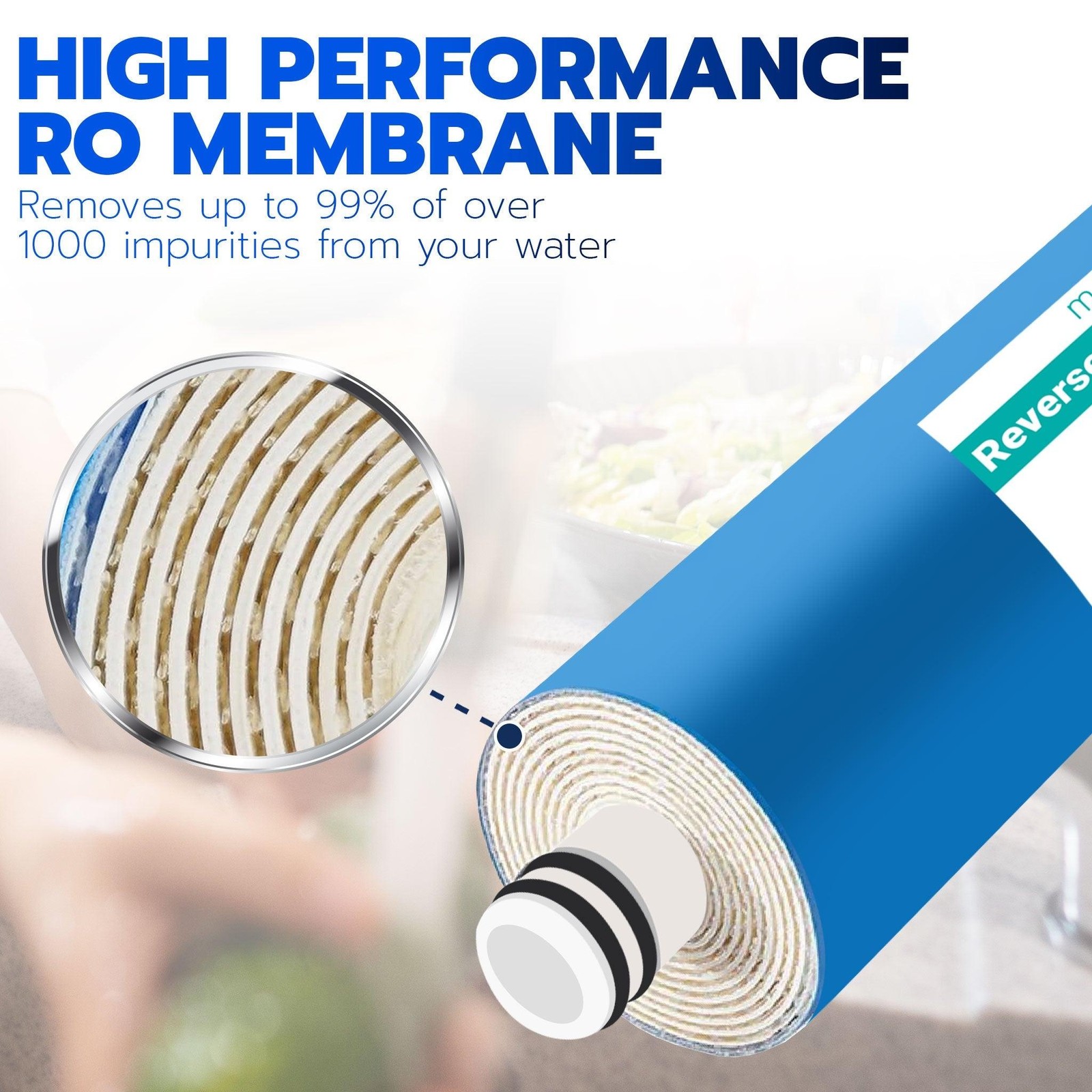 Reverse Osmosis 50 GPD 11.75″x1.75″ RO Membrane Water Filter Replacement