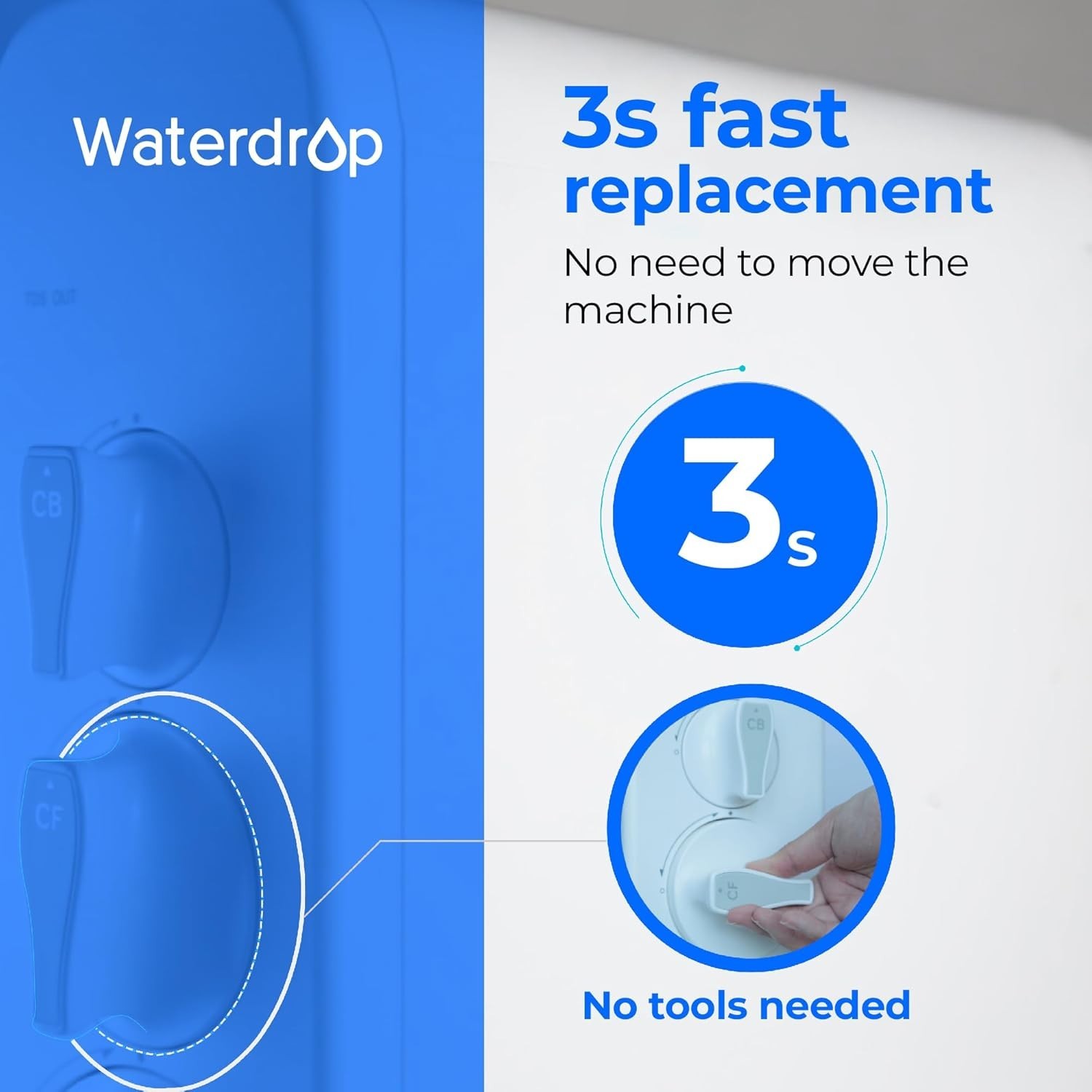 Waterdrop WD-G3-CF Filter, Replacement for WD-G3-W, WD-G3P600 and WD-G3P800-W 2P