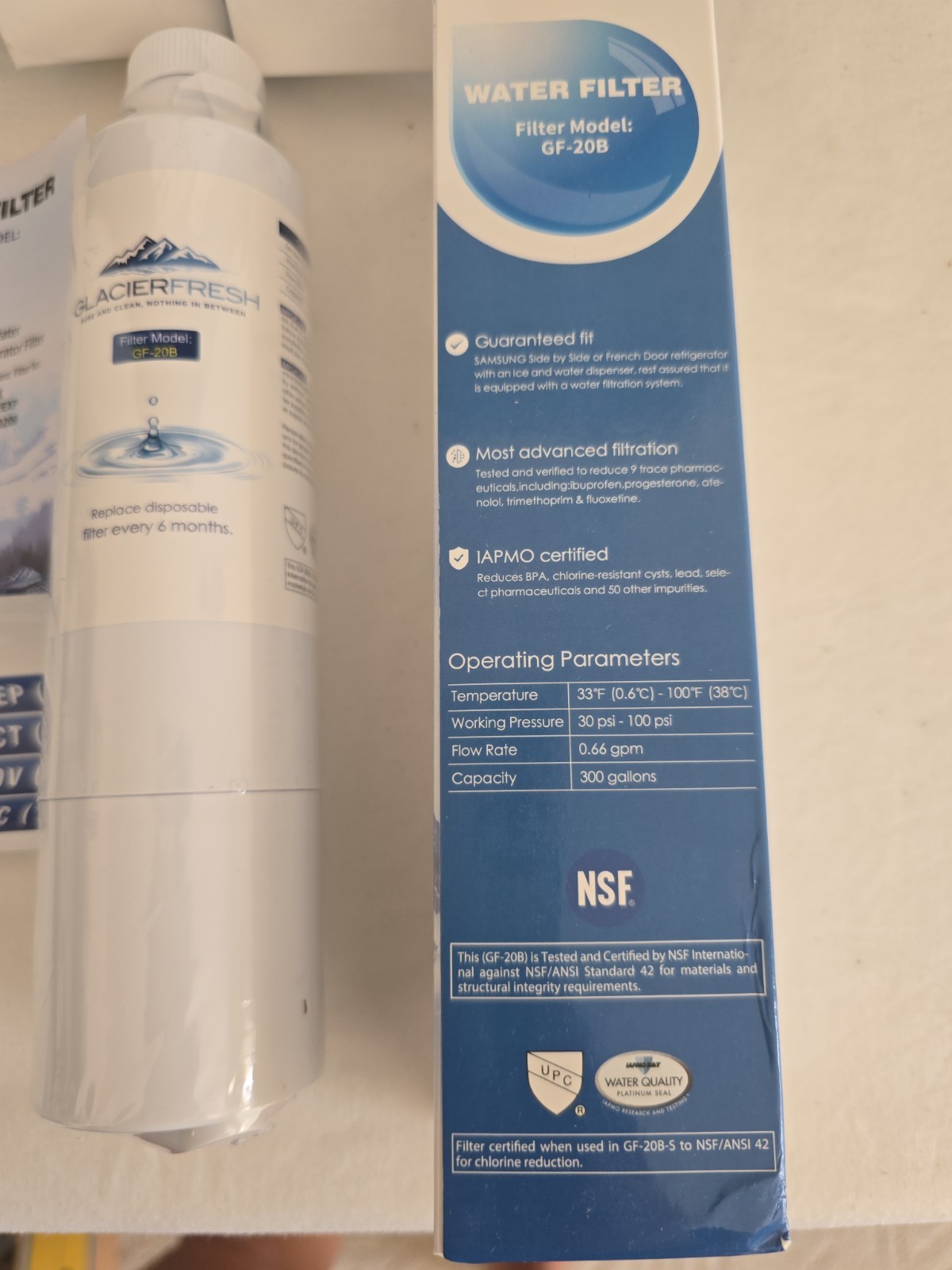 3 Pk Glacier Fresh GF-20B Water Filter For Samsung HAF-CIN/EXP DA29-00020B New