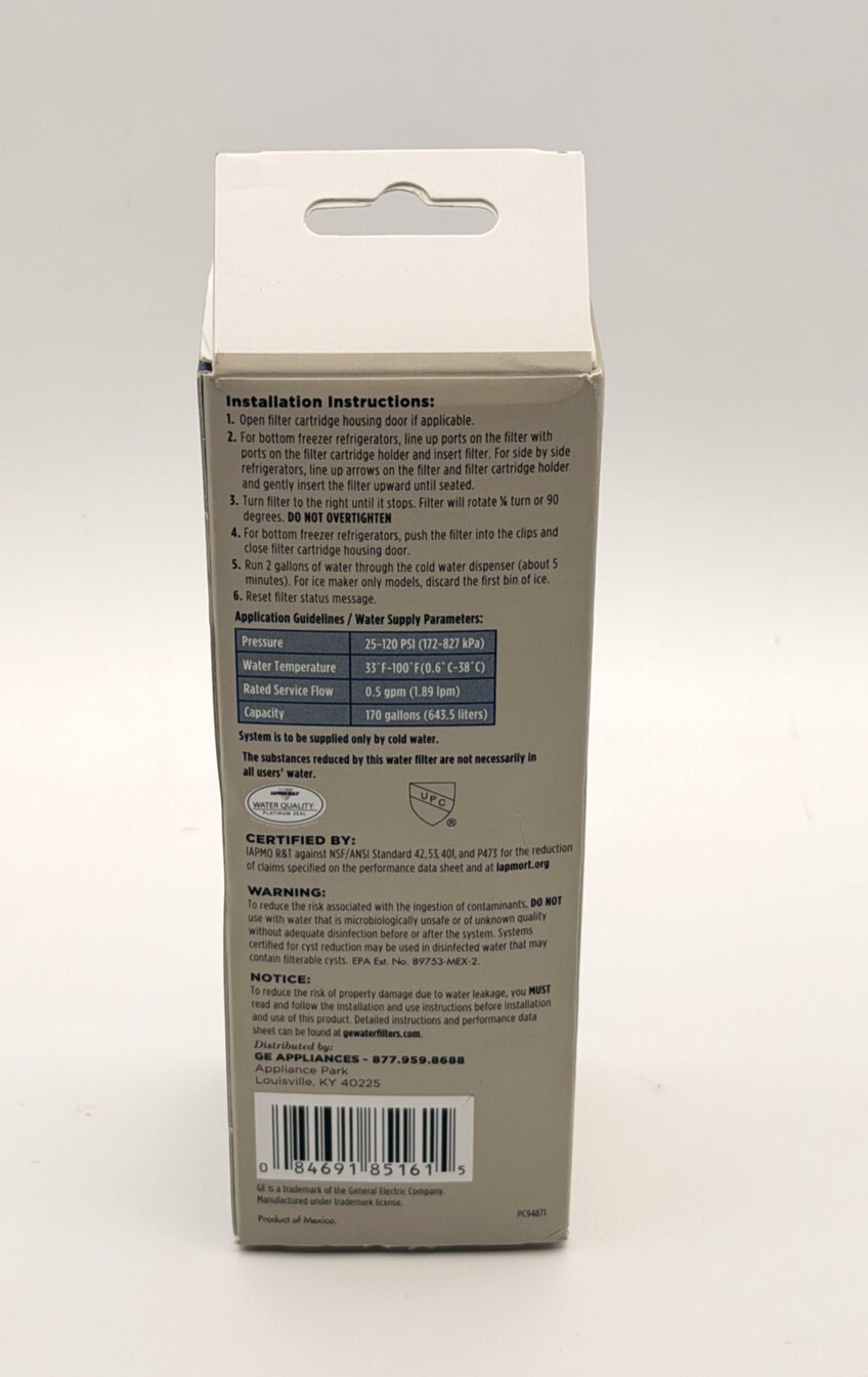 GE XWFE Refrigerator Water Filter – Genuine Replacement
