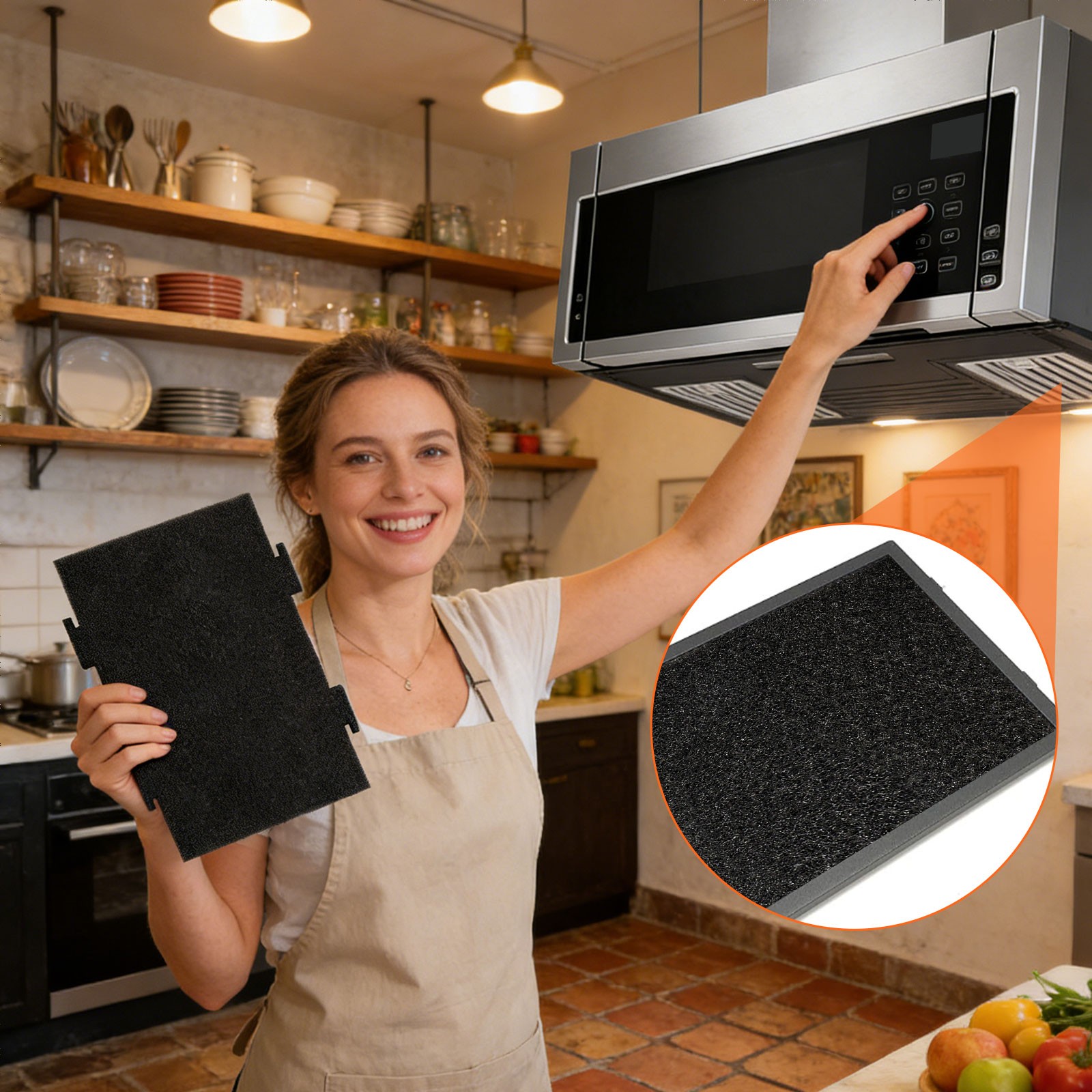 6PCS Microwave Charcoal Filter Replacement for KMLS311HS, WML55011HS, WML75011HZ