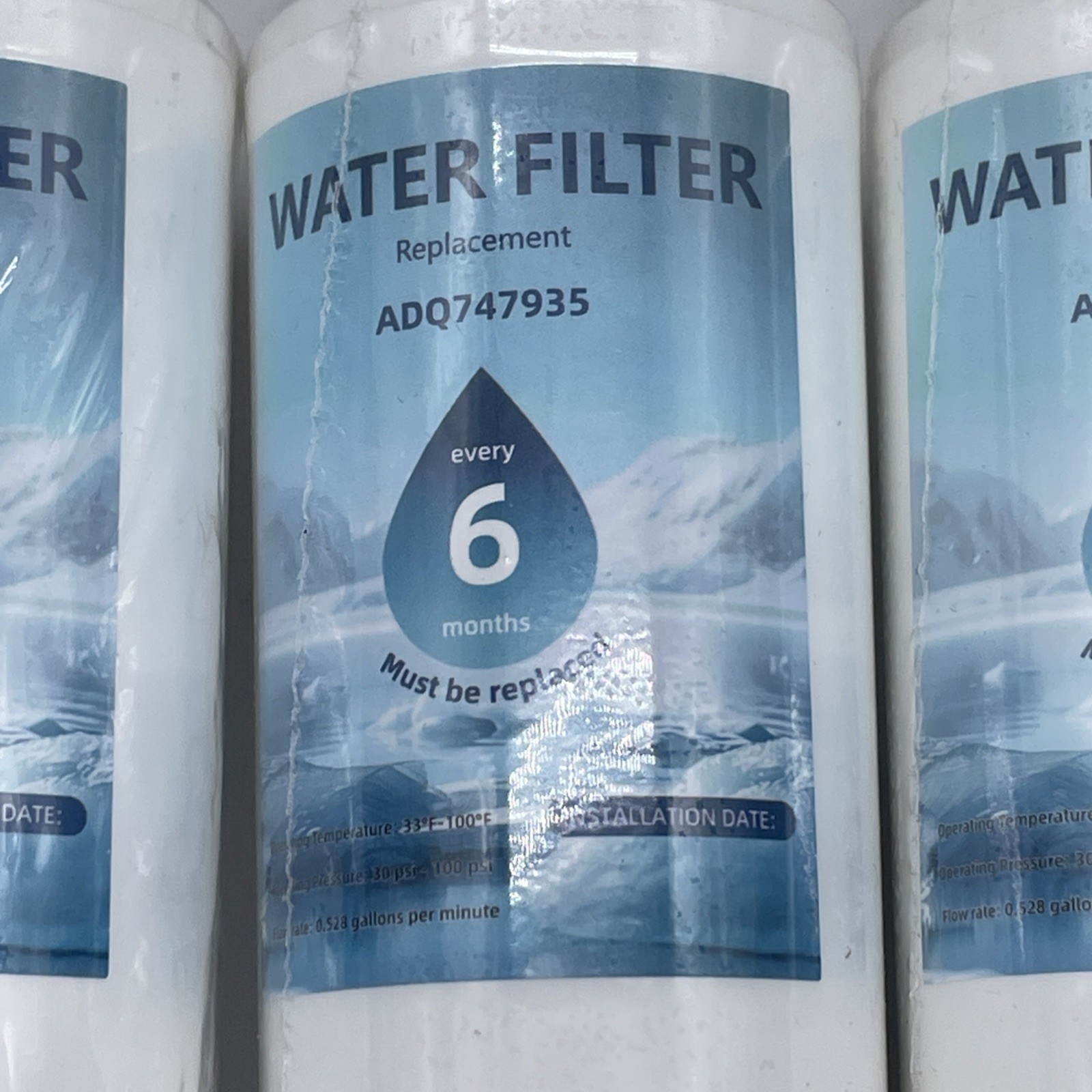 4-pack for LG LT1000P LT1000PC ADQ747935 Refrigerator Water Filter Replacement