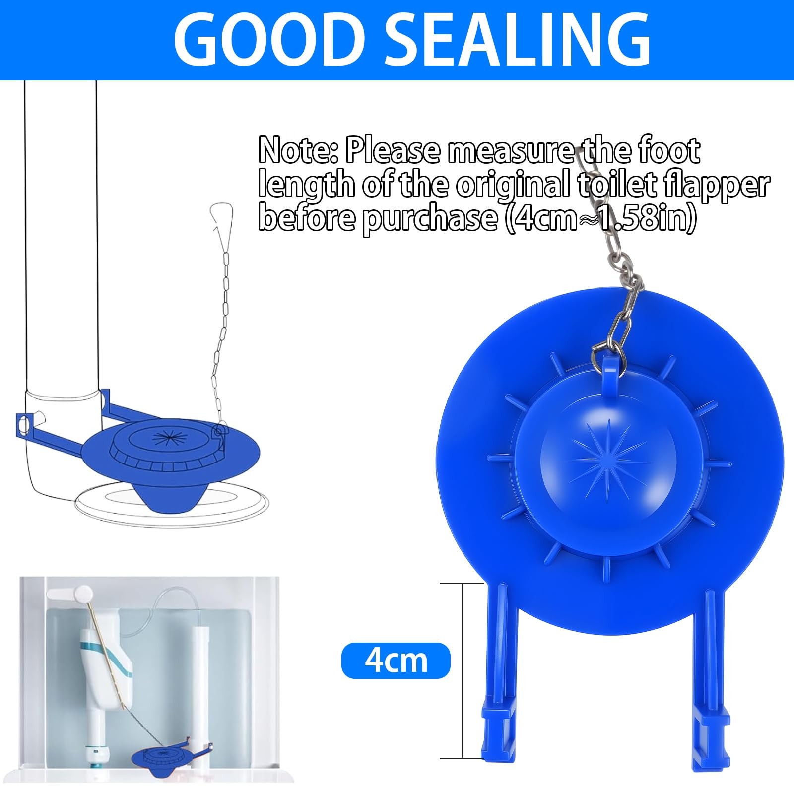 2-Pack 2″ Toilet Flapper Replacement Kit – Universal Toilet Tank Flapper with…