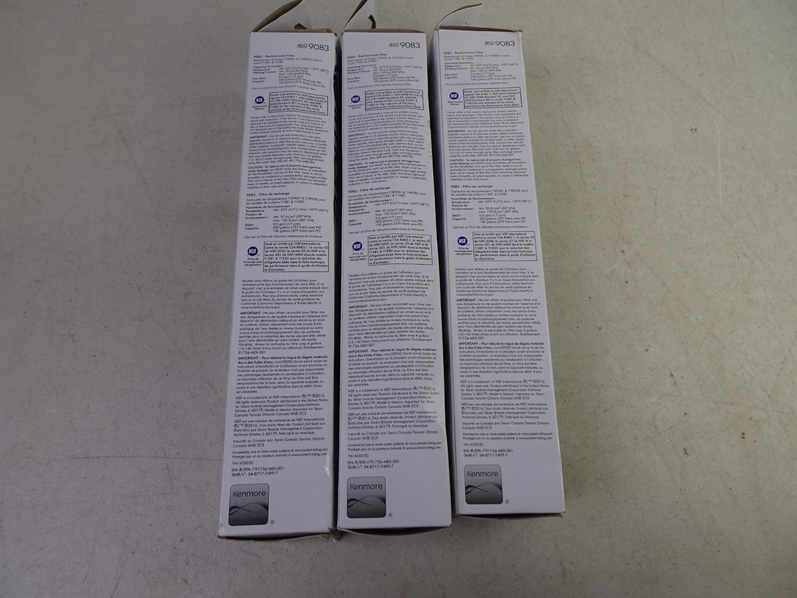 3 Pack Kenmore 9083 469083 9020 Replacement Refrigerator Cartridge Water Filter