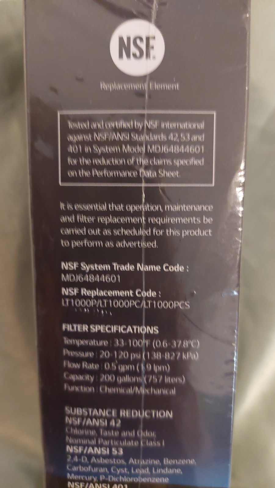 LG LT1000P Water Filter Replacement Cartridge LT1000PC/PCS – NSF