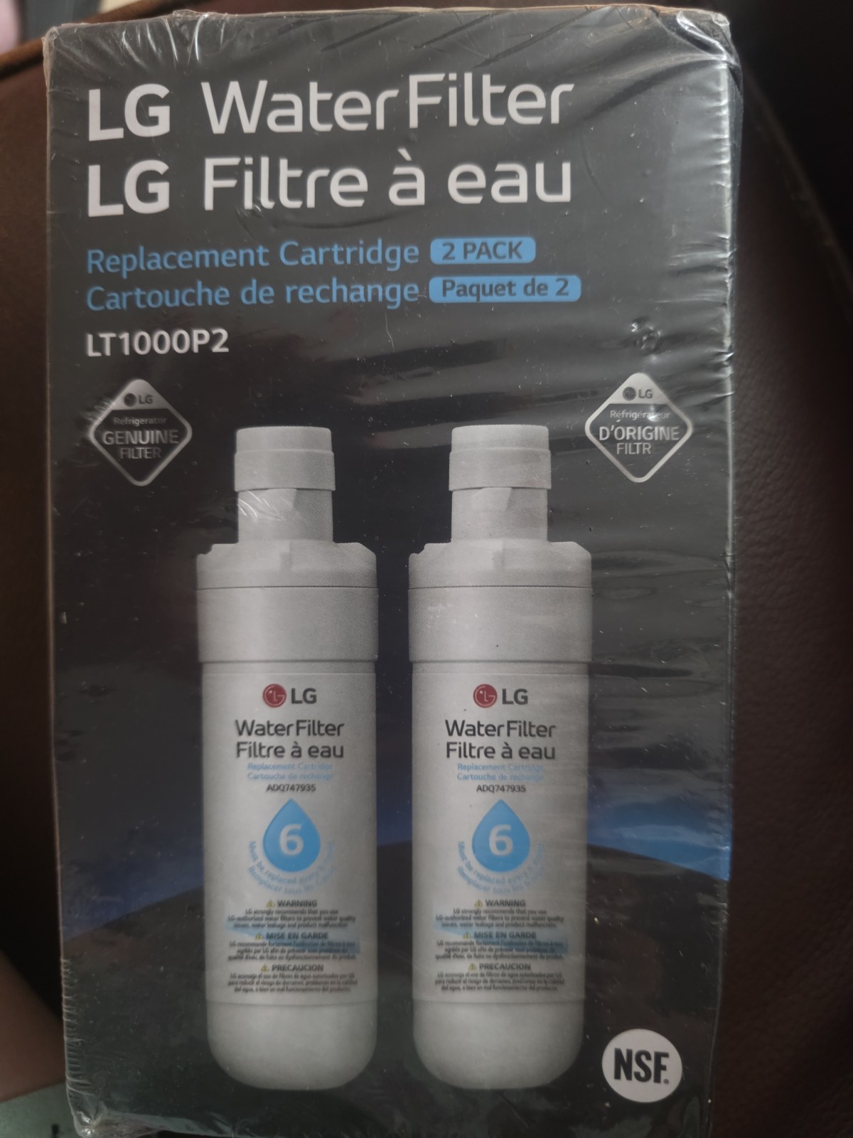 OEM LG LT1000P2 Water Filter Replacement Cartridge 2 Pack Sealed