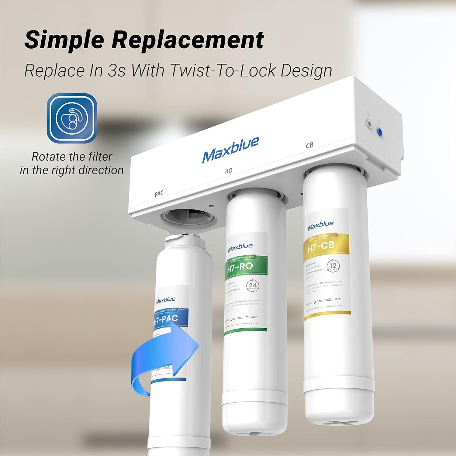 Maxblue MB-H7-PAC Filter,Replacement for MB-H7 Reverse Osmosis System