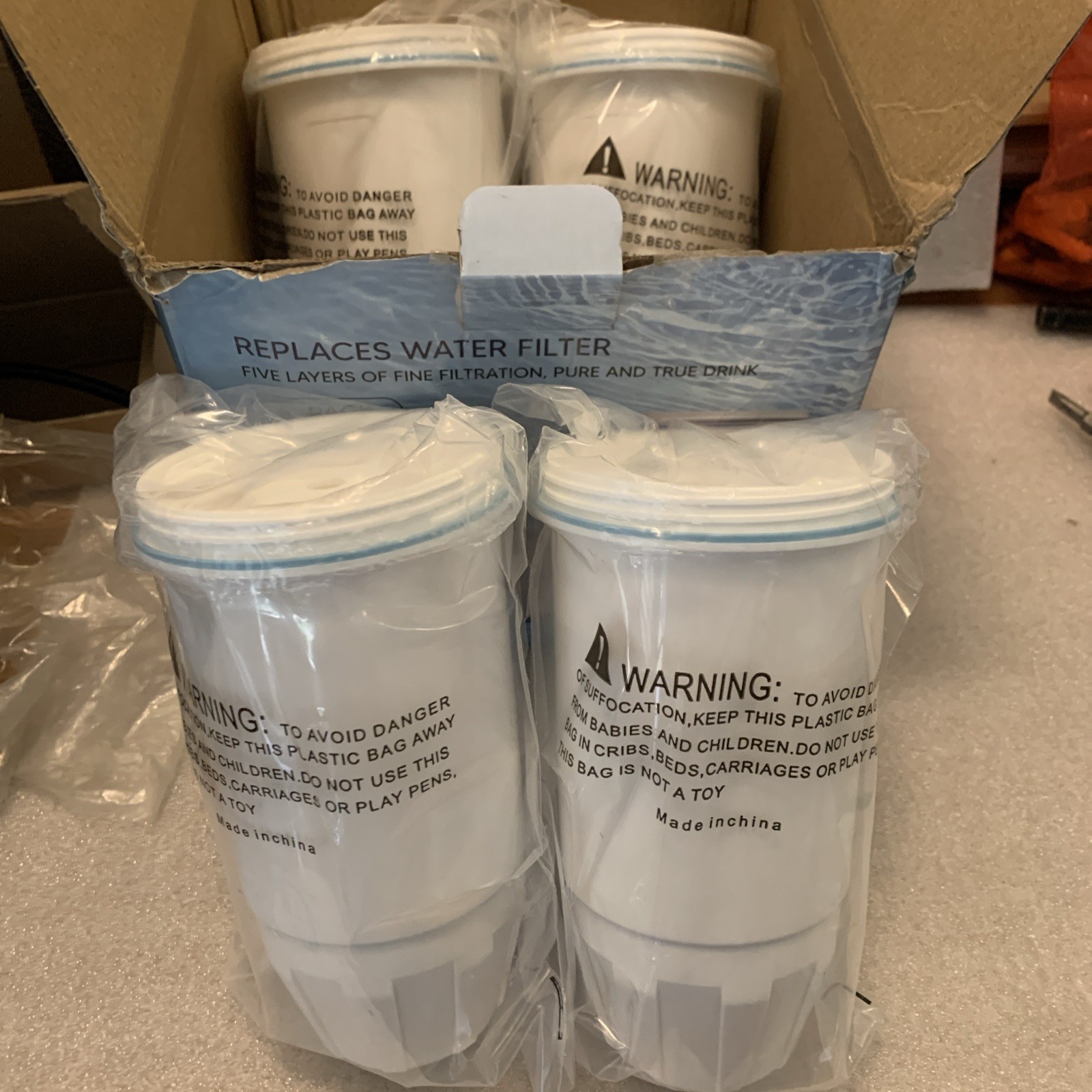 Water Filter Replacement 4 Pack Fit for Zero Pitcher and Dispenser ZR-001 ZR-017
