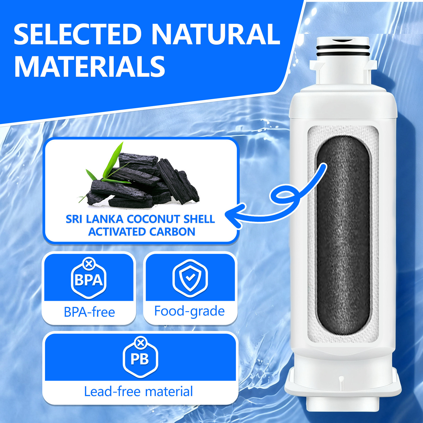 6 pk Refrigerator Water Filter Replacement for Samsung DA97-17376B, HAF-QIN/EXP