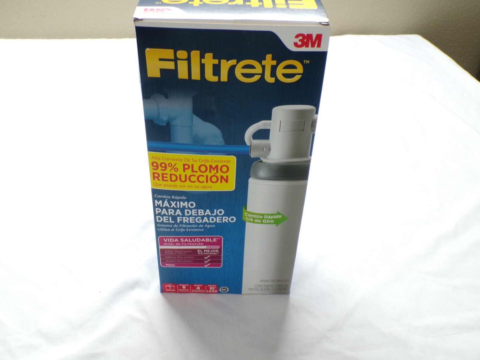 Filtrete 3M Maximum Under Sink Water Filter 3US-MAX-S01 1500 Gallon Open Box