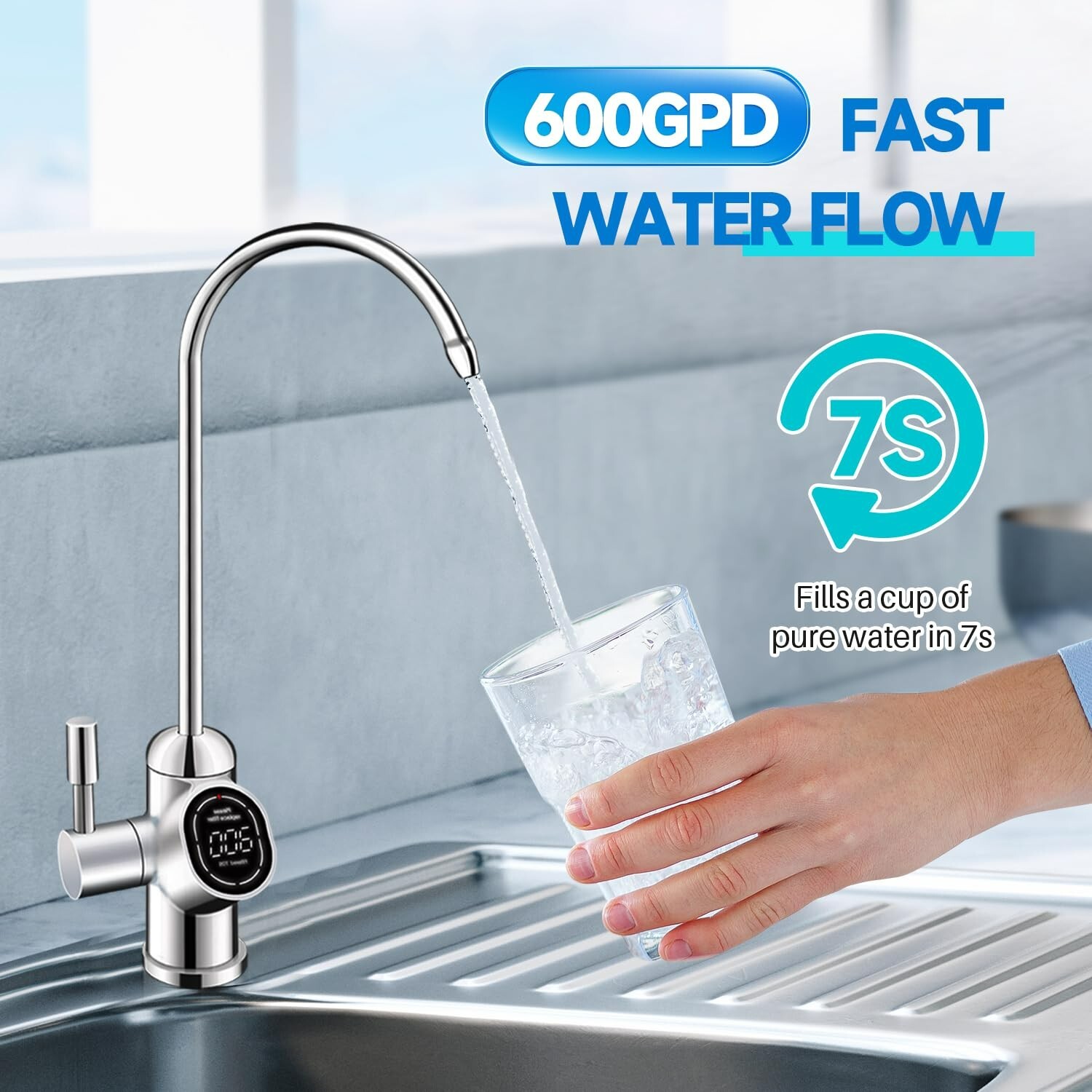 Tankless 600 GPD High Output RO Filter, Reverse Osmosis Water Filtration System