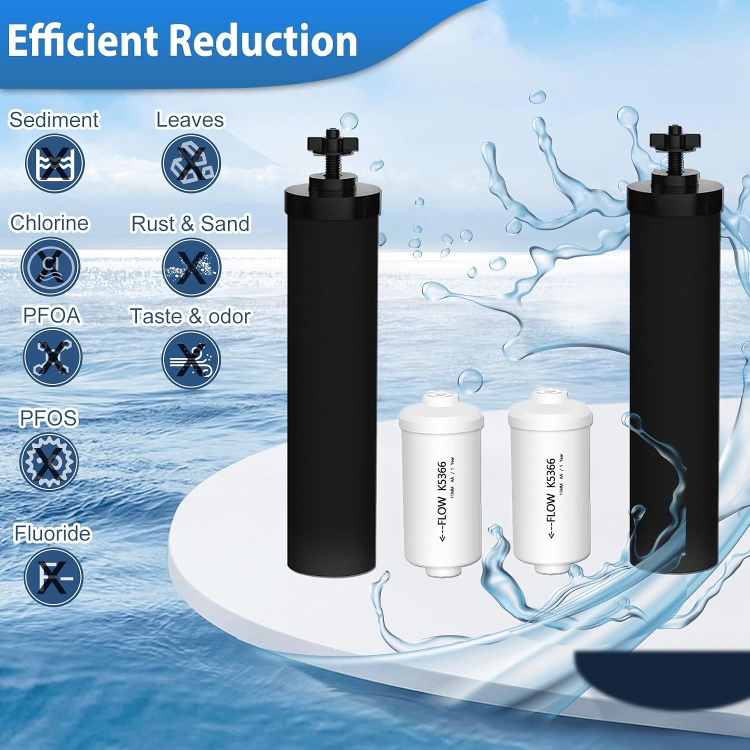 Gravity Water Filter Replacement BB9-2 PF-2 Compatible NSF42 Combo Pack