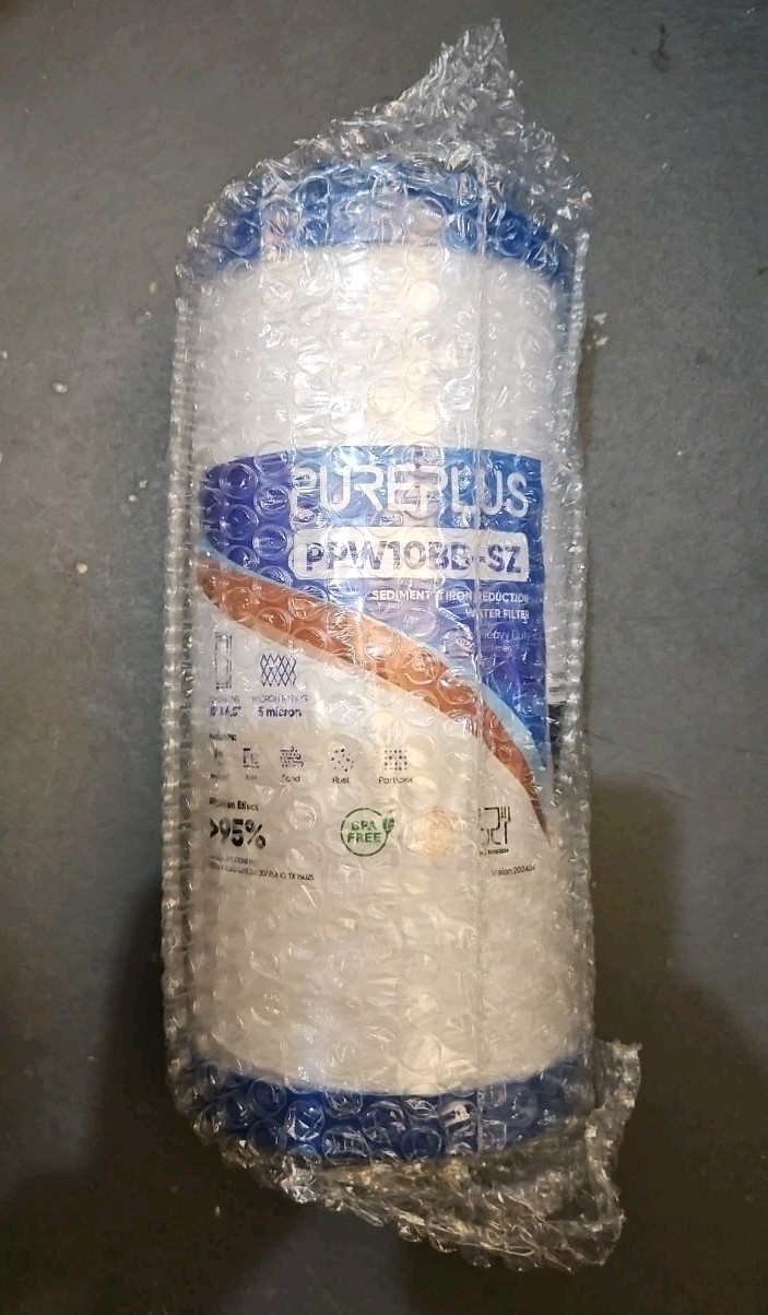 PUREPLUS 10″×4.5″ String Wound Sediment Filter Compound With Iron Reducing
