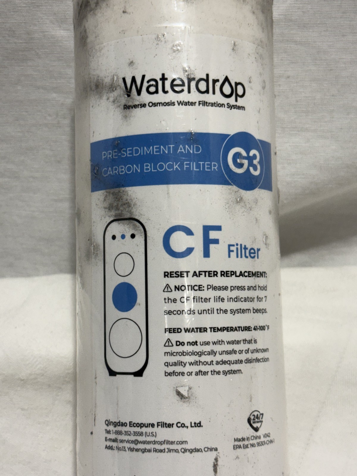 Waterdrop WD-G3-CF Reverse Osmosis Filter Replacement, Sealed (FO-4)