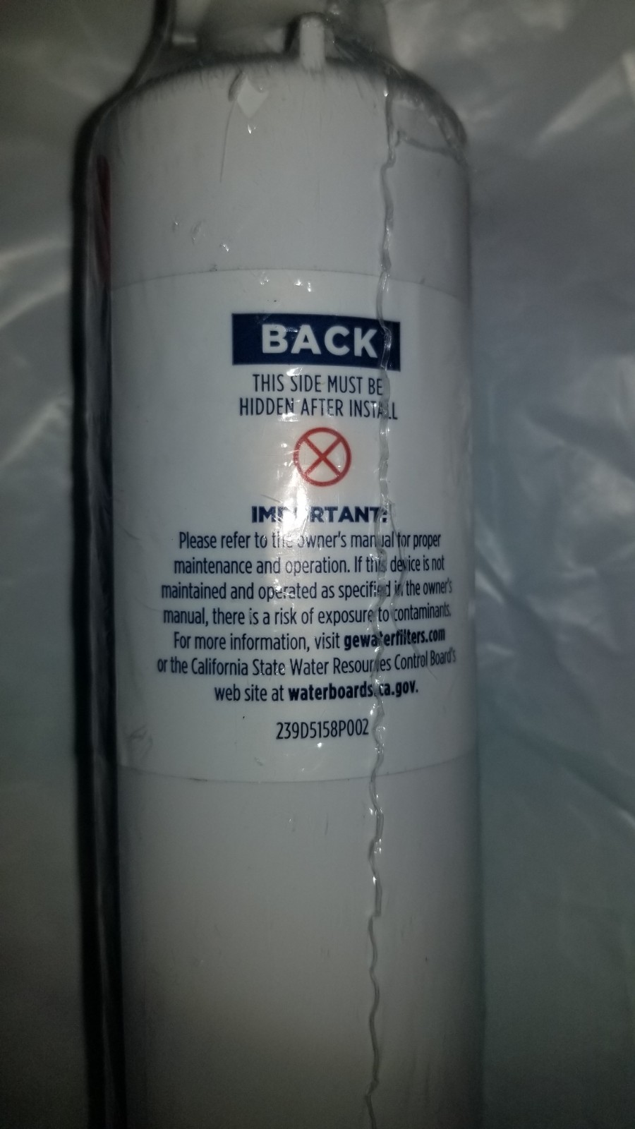GE RPWFE Refrigerator Water Filter, Genuine Replacement Filter, Certified to…