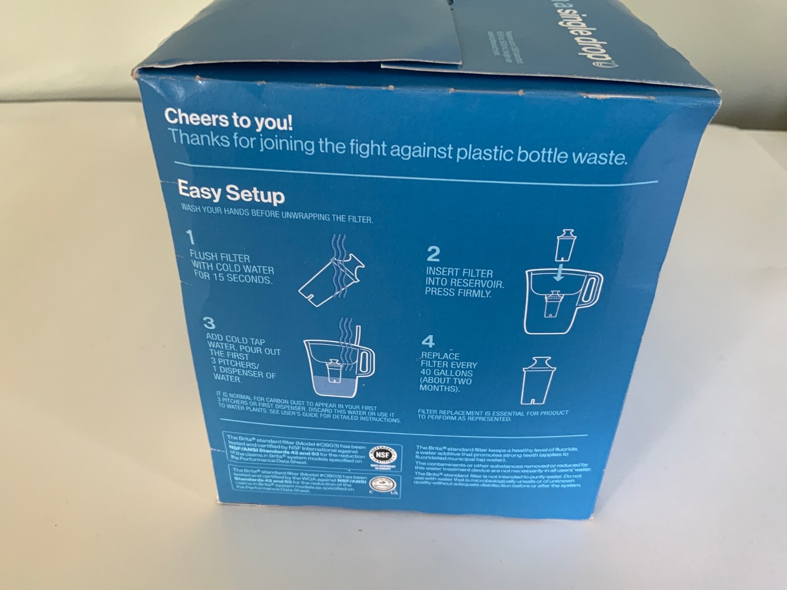 6 PACK Brita Standard Replacement Filters for Pitchers and Dispensers OB03