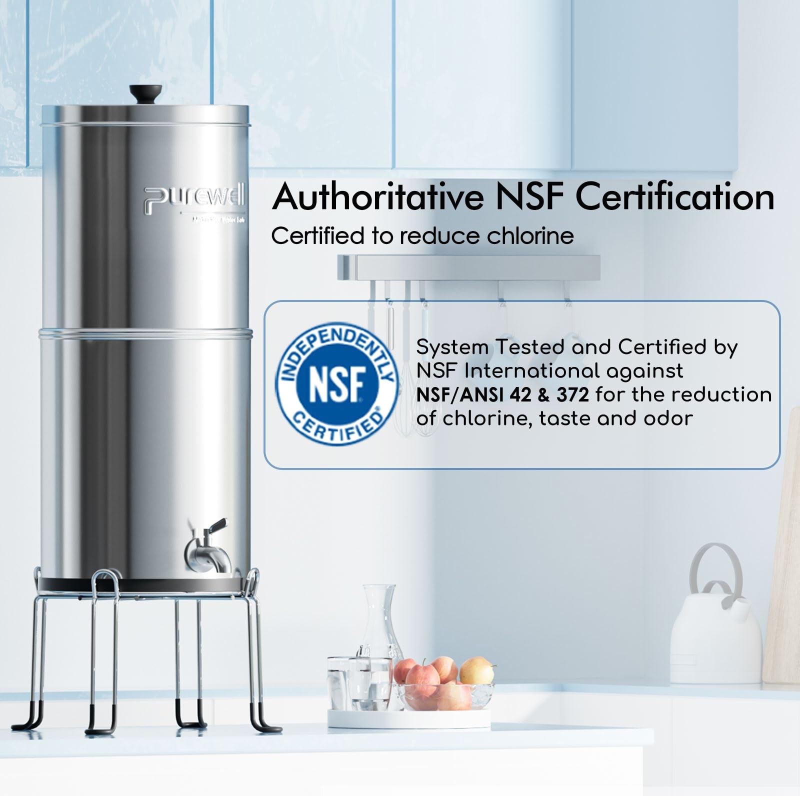 3-Stage 0.01μm Ultra-Filtration Gravity Water Filter System 2.25G 304