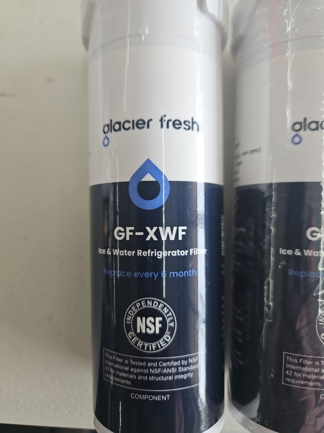 2 Pack GLACIER FRESH GF-XWF Refrigerator Water Filter Replacement for GE XWF