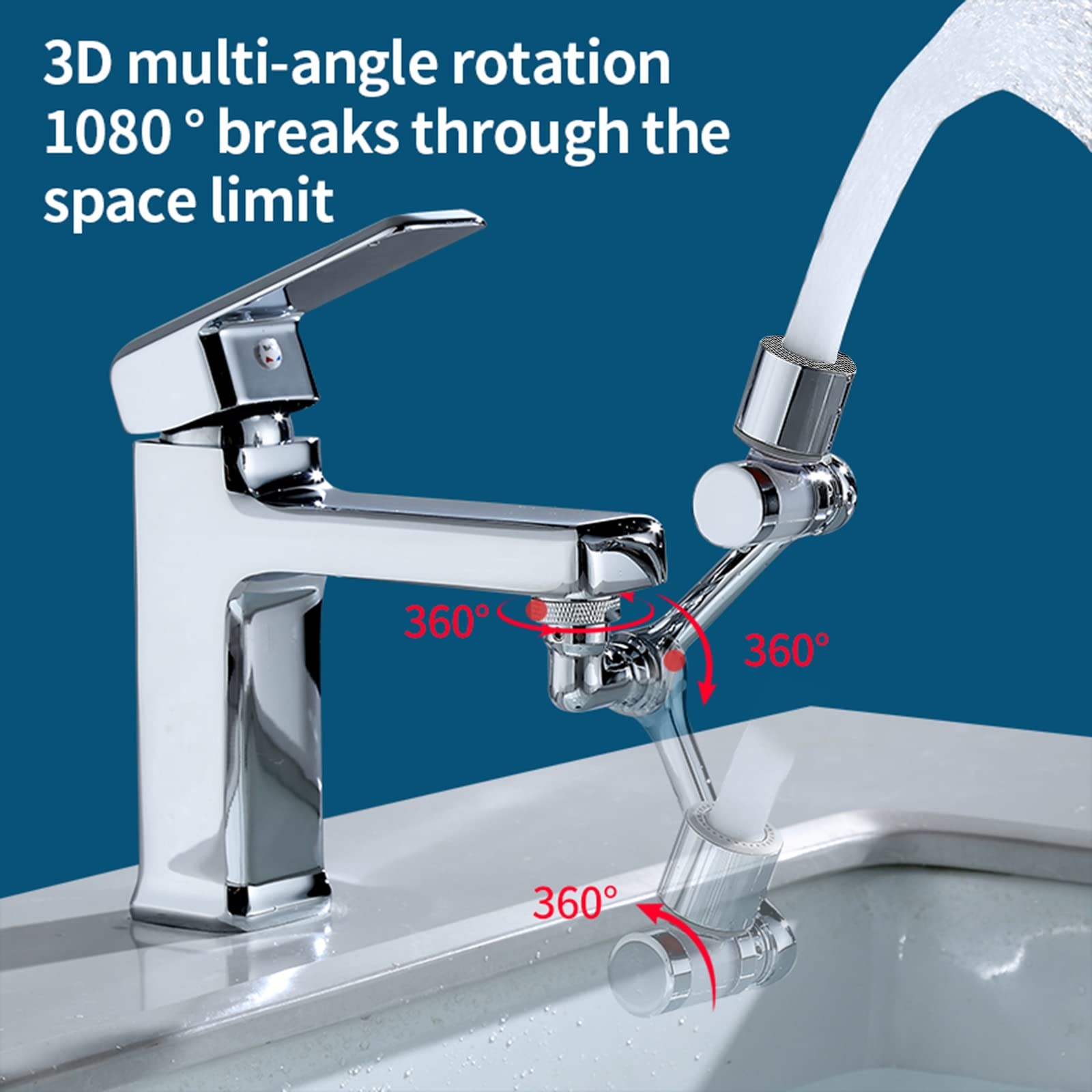 1080° Rotating Filter Faucet Extender,PP Cotton Filter Faucet, Universal Spla…