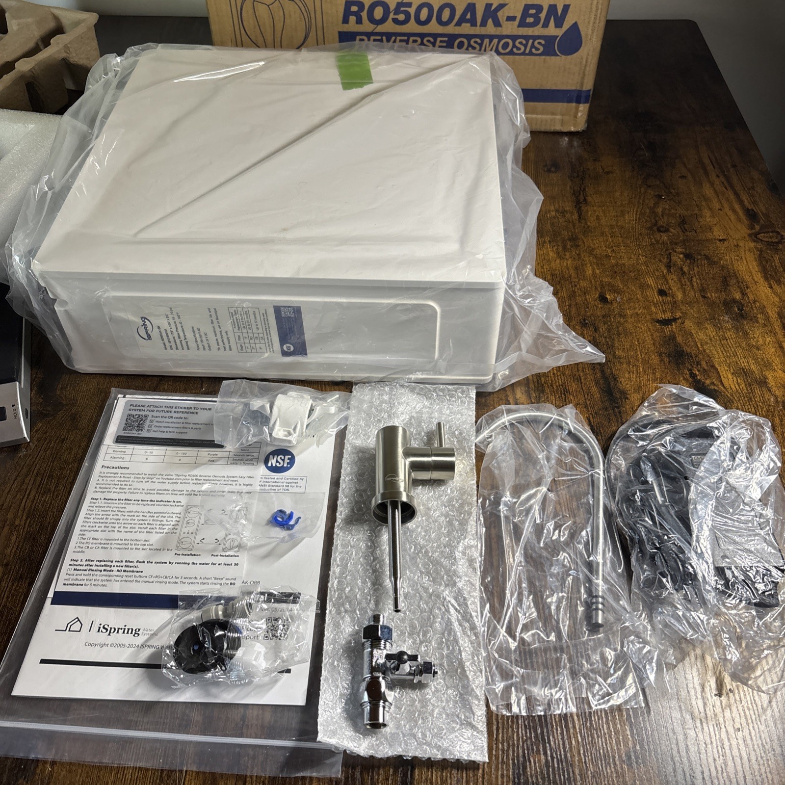 iSpring RO500AK-BN Reverse Osmosis Water Filter, NSF 58 Certified, 500 GPD…