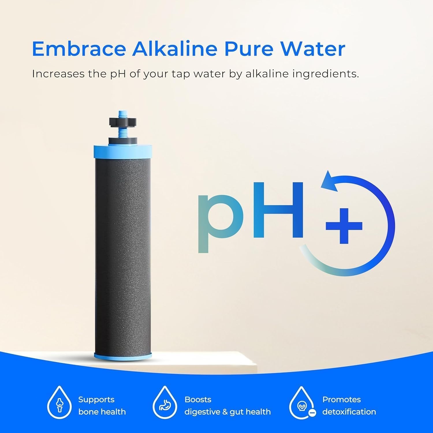 Waterdrop Alkaline Gravity-fed Water Filter System,Increase PH, Reduces Fluoride