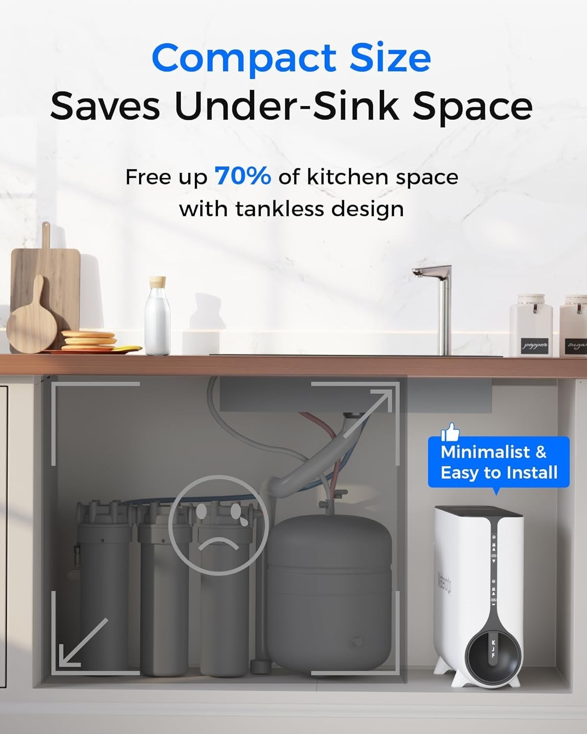 Waterdrop Reverse Osmosis System, Instant Hot Water Dispenser, 600 GPD