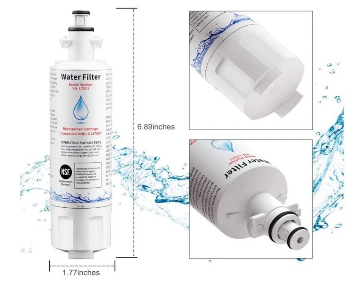 Droppic Refrigerator Filter, Pack of 4, NEW, compatible with LG700P LT700P
