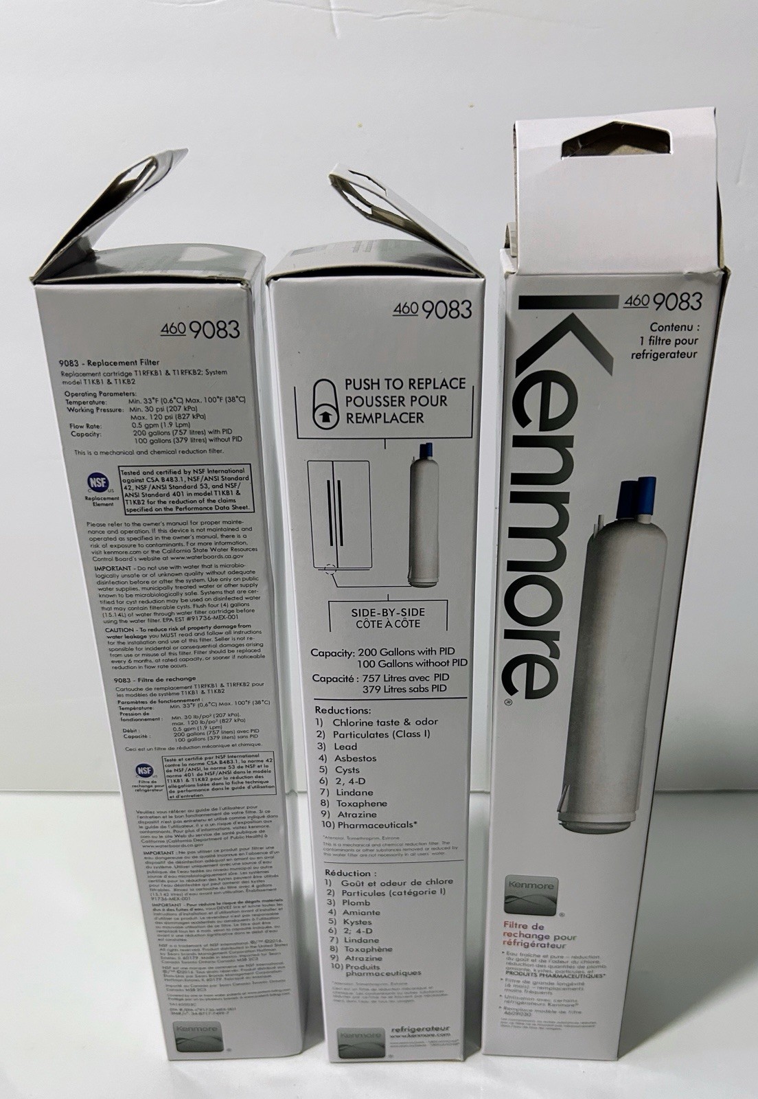 3 Pack 460-9083 Replacement Refrigerator Water Filter Cartridges For Kenmore