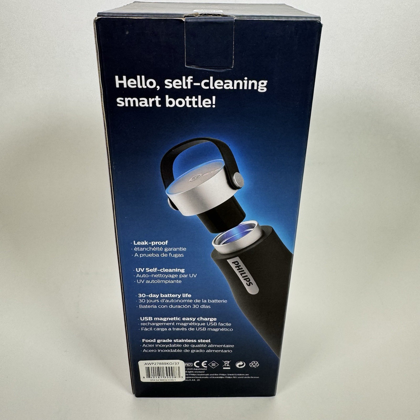 Philips Water GoZero UV Self-Cleaning Smart Water Bottle Vacuum Stainless Steel