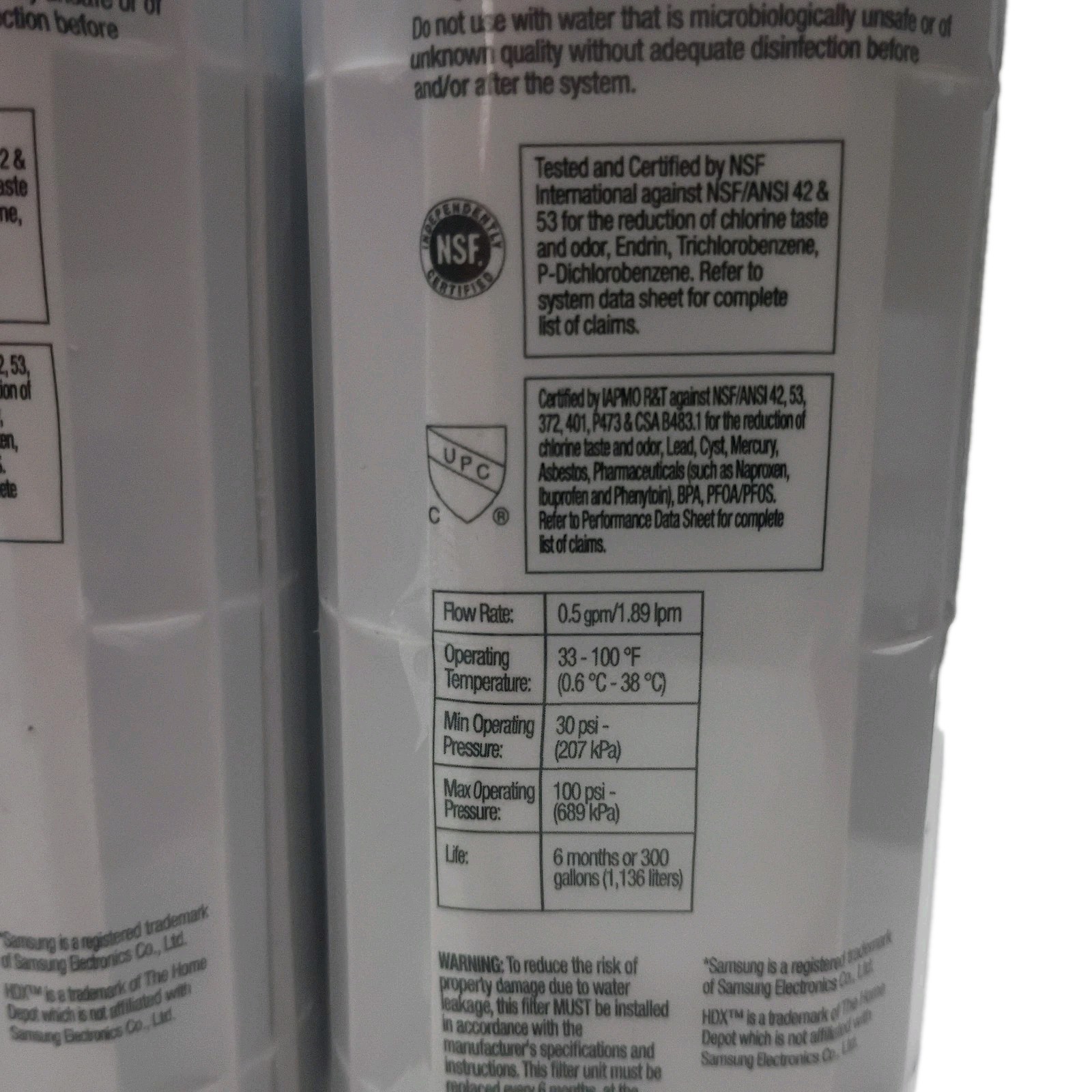 HDX FMS-4 Refrigerator Water Filter Replacement for Samsung HAF-QINS, 2 Pack