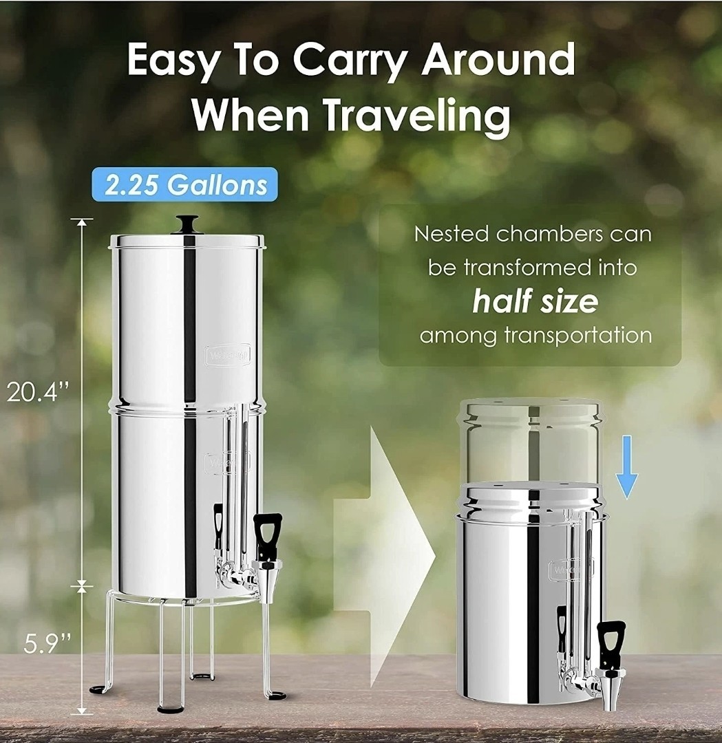 Waterdrop WD-TK-S Gravity-fed Water Filter System, 2.25-gallon Stainless-steel