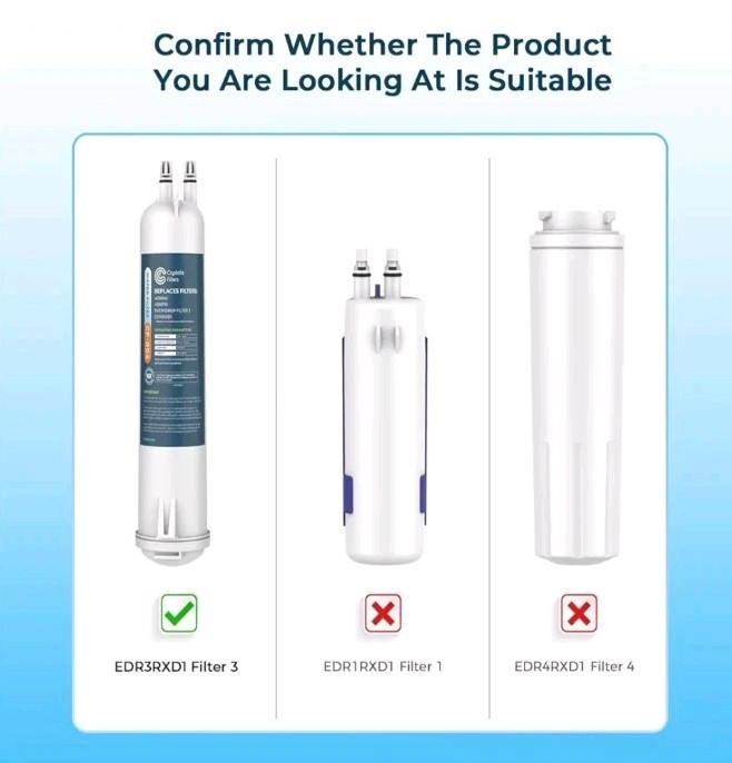Crystala Refrigerator Filter, Replacement for Kenmore® 46-9083, 46-9030, 6 Pack
