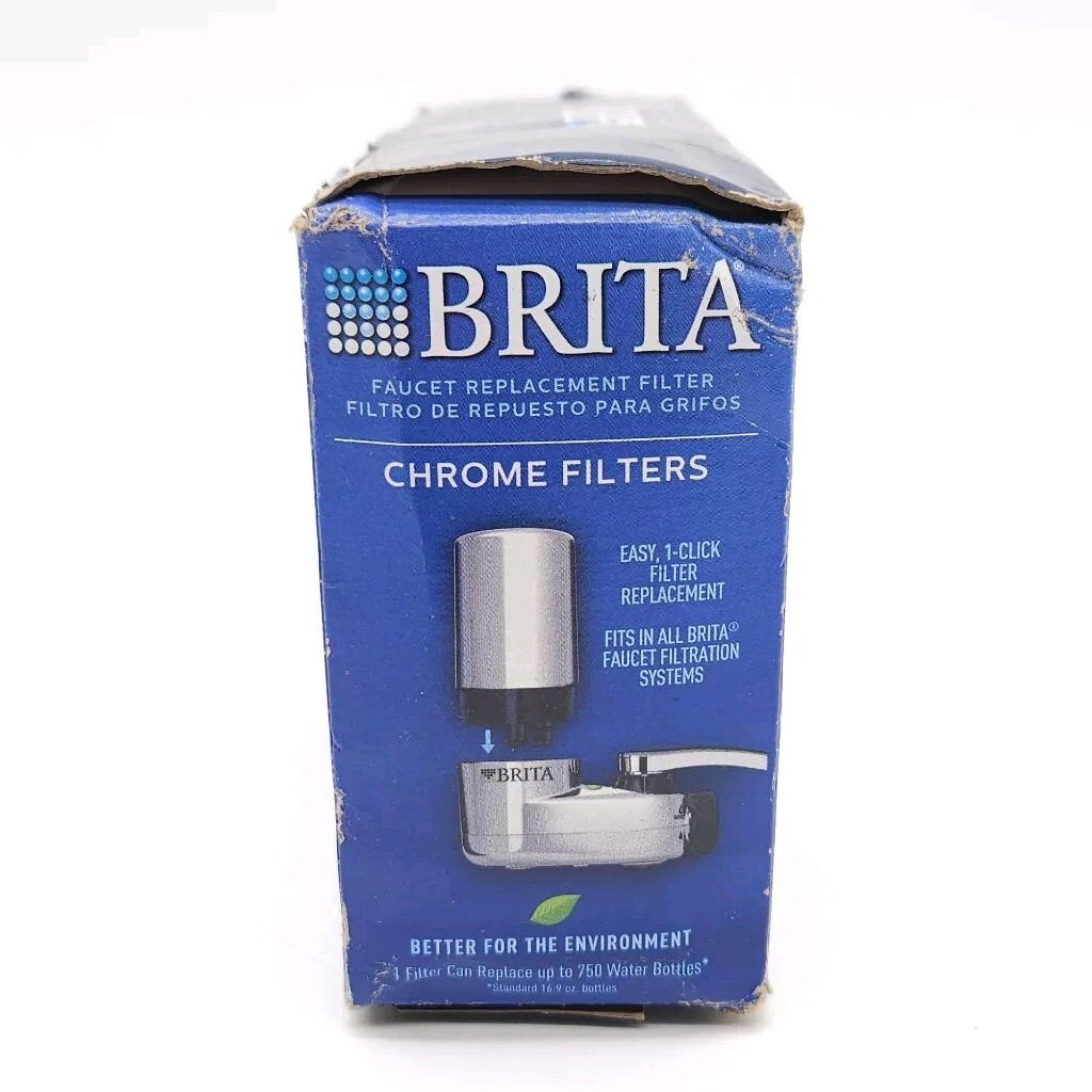 Brita Chrome Silver Tap Water Sink Faucet Replacement Filter 3 Pack FR-200