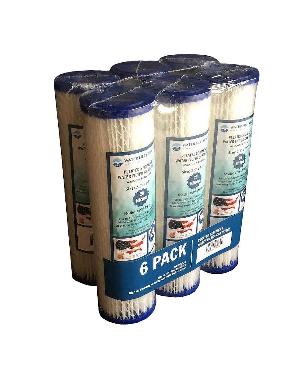 WF-PE1020 2.5-inch x 9-3/4-inch Pleated Sediment Water Filter Cartridge, fits…