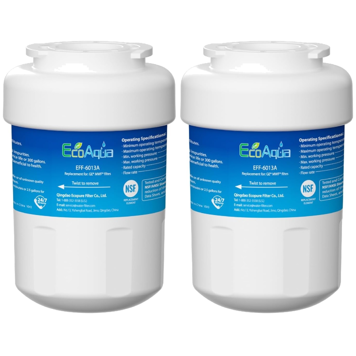 NSF 42 Certified Water Filter Replacement – 2 Pack