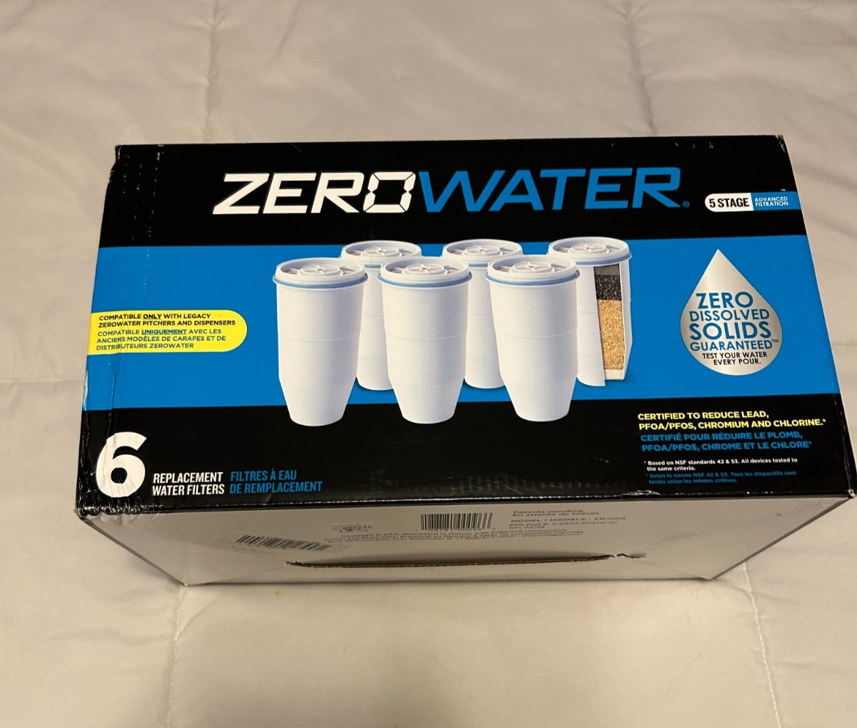 NEW 6 Original OEM Zero Water 5 Stage TDS Replacement Water Filter ZR-006