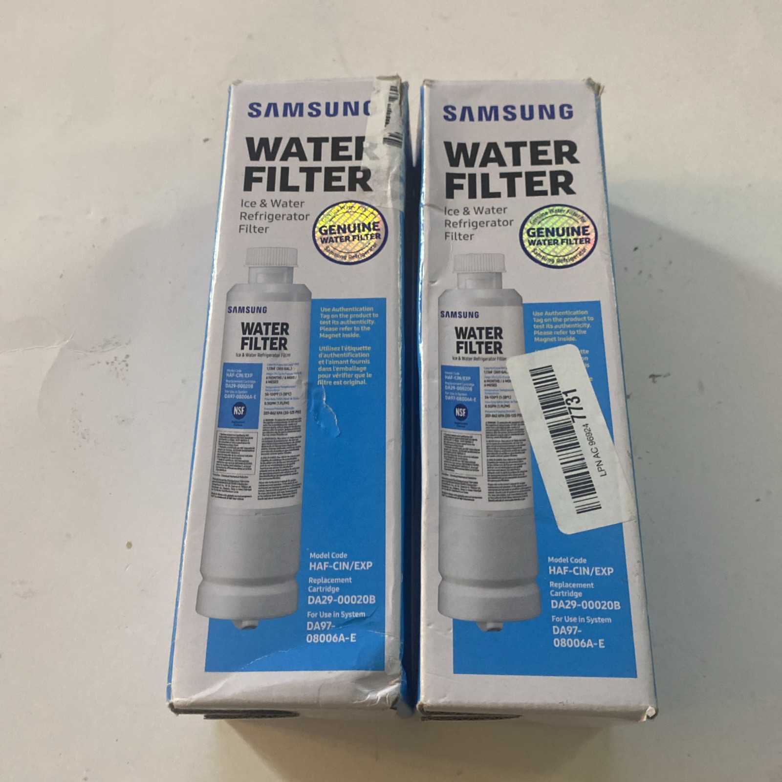 2 Pack Samsung DA29-00020B HAF-CIN/EXP Refrigerator Water Filters READ