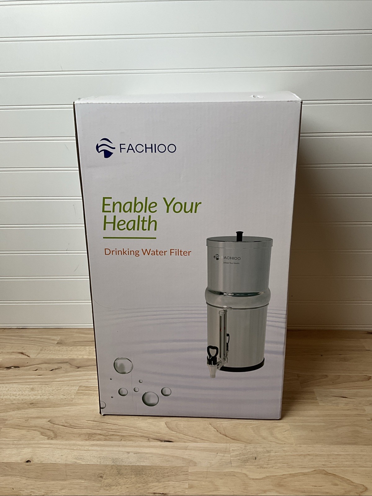 FACHIOO 2.25 Gallon Stainless Steel Gravity-Fed Water Filter System & 2 Filters