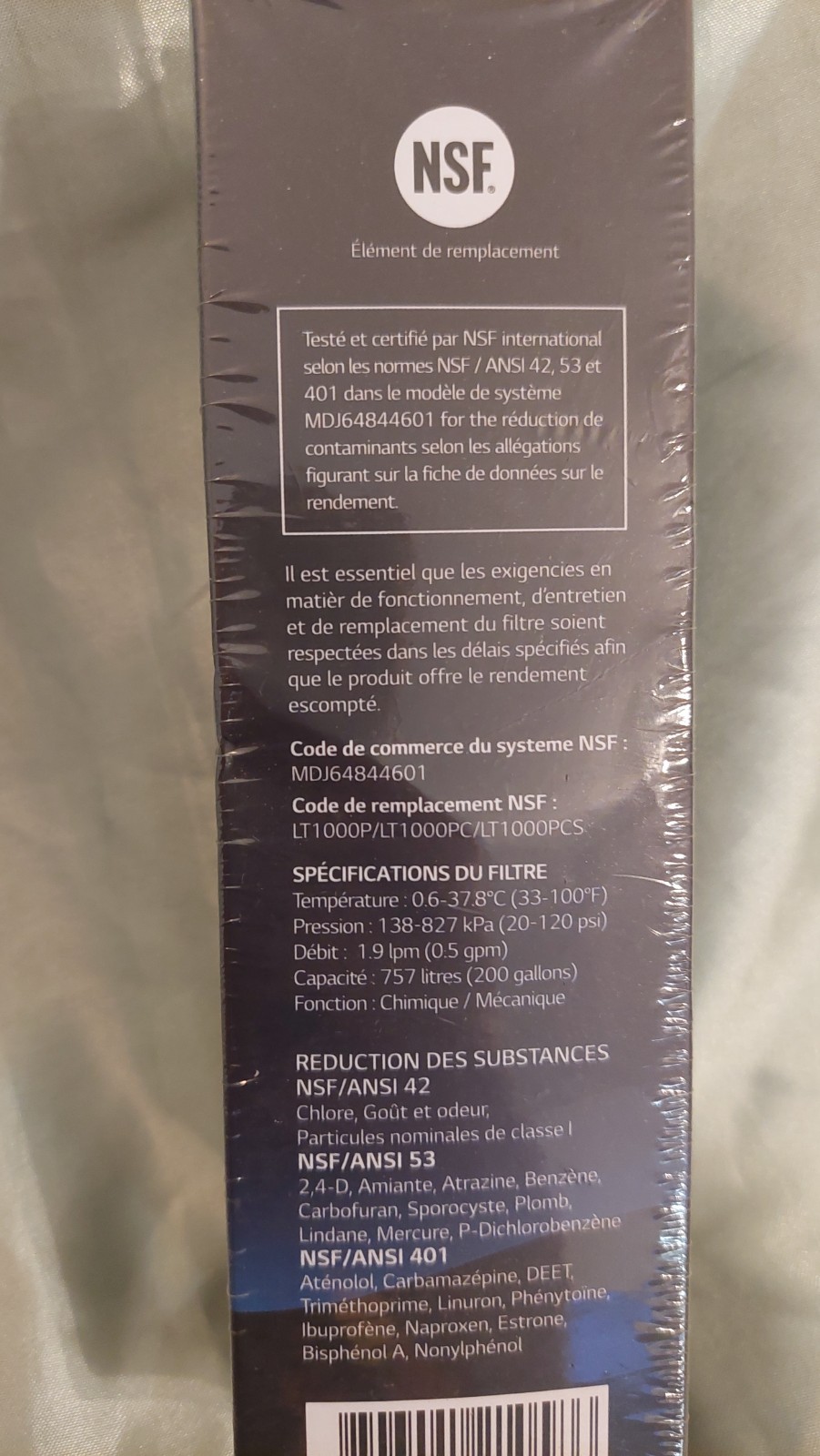 LG LT1000P Water Filter Replacement Cartridge LT1000PC/PCS – NSF
