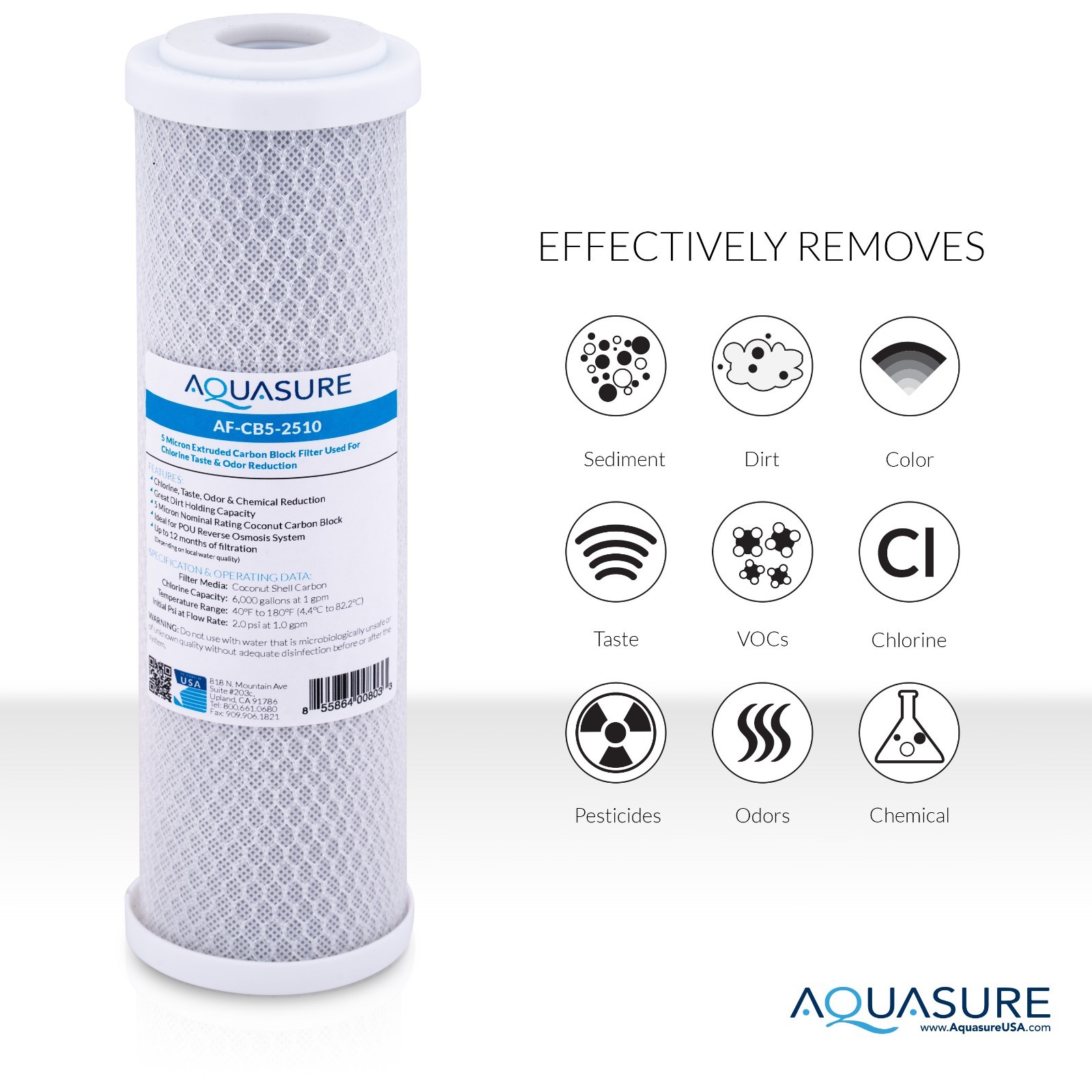 Complete 5 Stage Reverse Osmosis Replacement Filter Set with 50 GPD RO Membrane