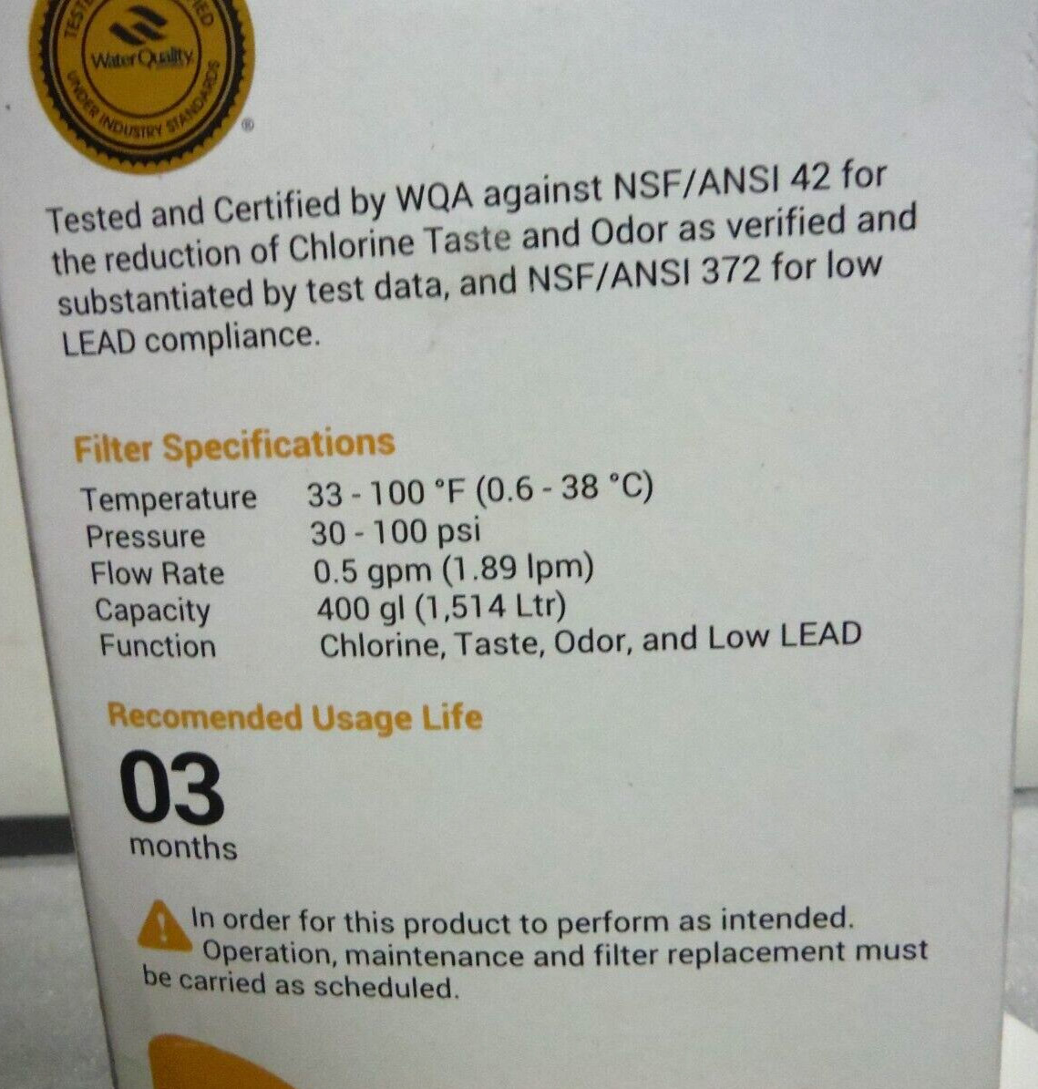 Quick Parts Delivery QPD-GE01 Replacement Water Filter See Description