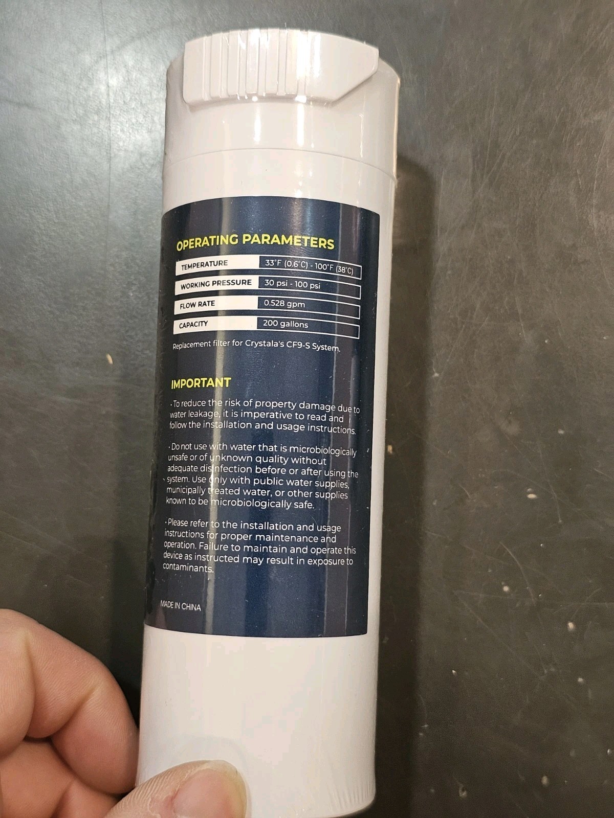 New Crystala Filters XWF Water Filter 4-Pack of CF9 In package Sealed In Plastic