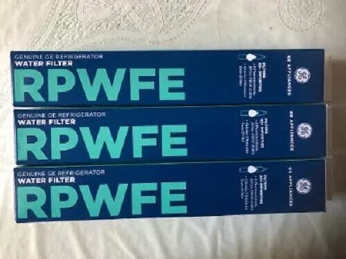 3-PC GE RPWFE Refrigerator Water Filter 3-Pack Household Fridge Filter （No chip)