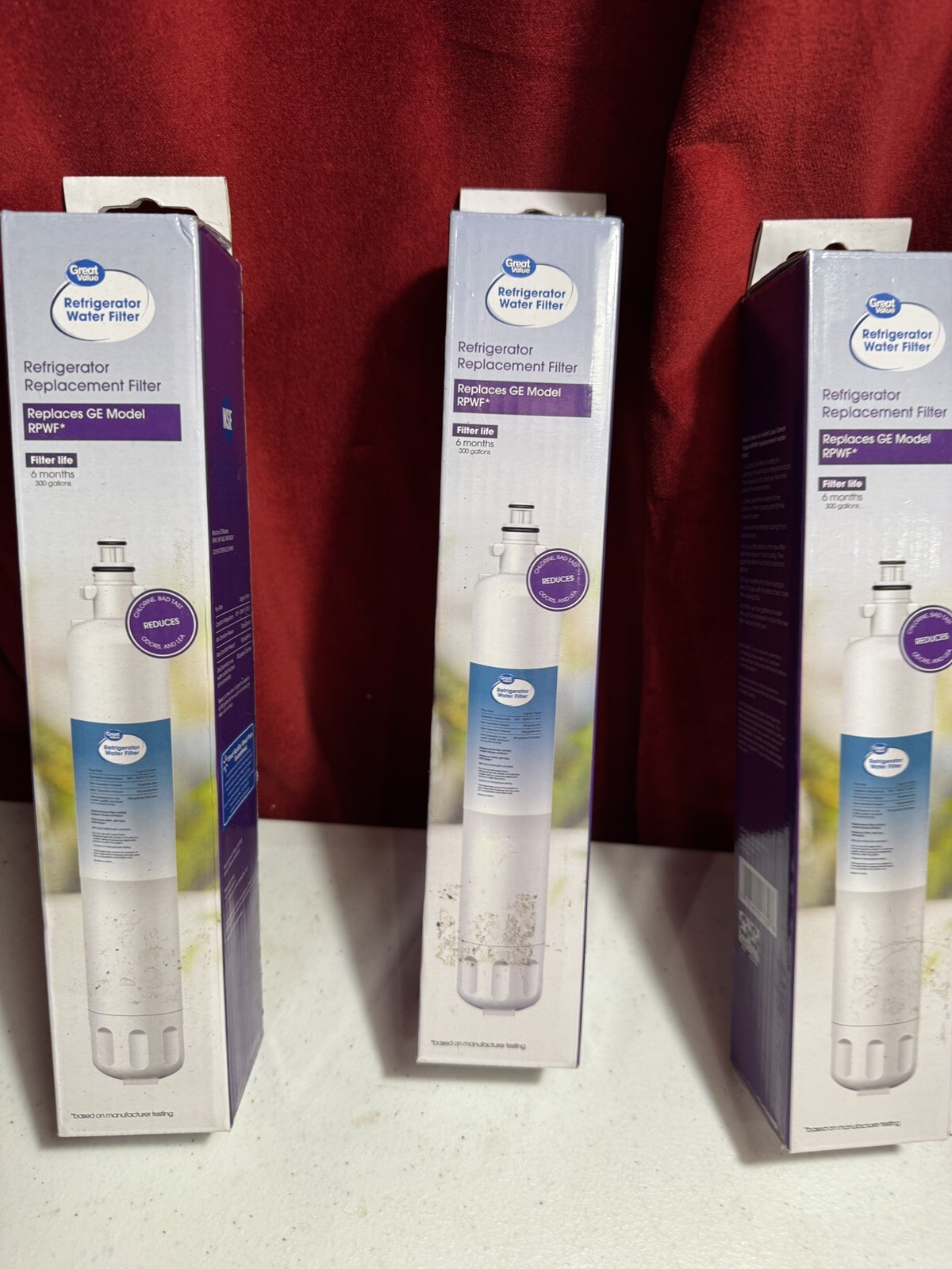 3 Great Value Refrigerator Water Filter Replaces GE Model RPWF 6months A41