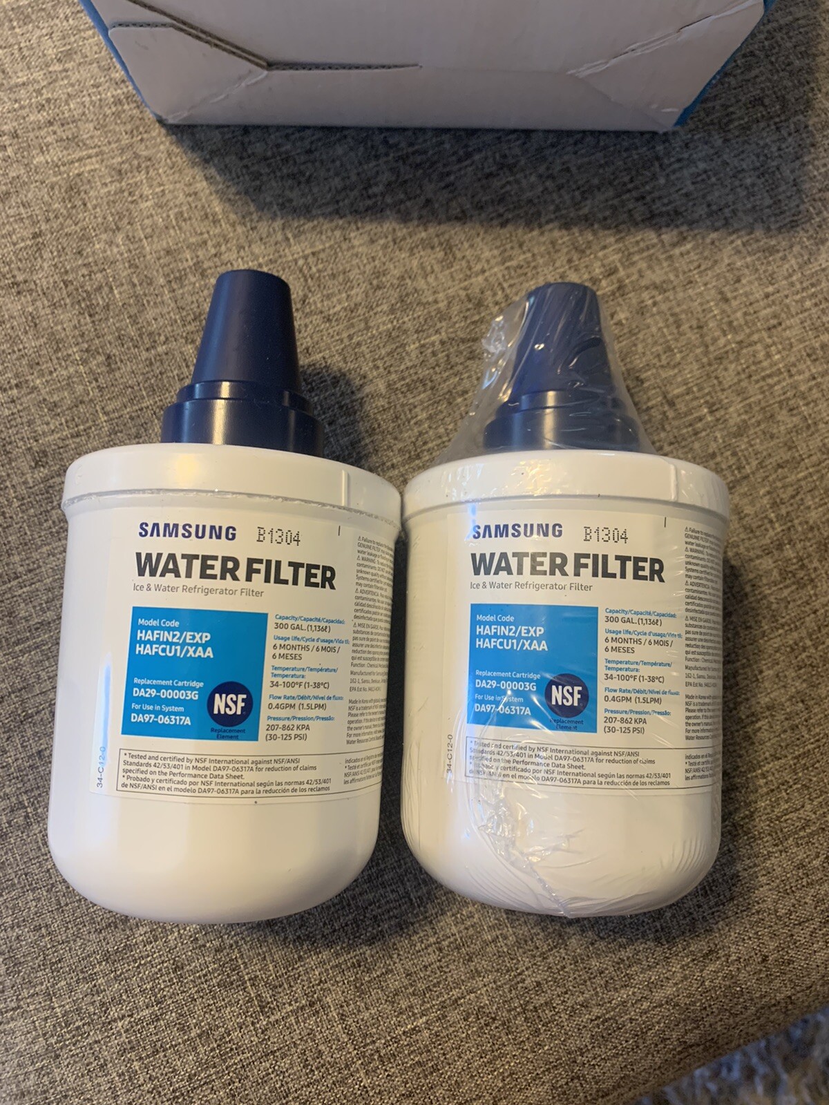 Samsung Water Filter HAFCU1-2P/XAA 2 Filters One Opened – See Description
