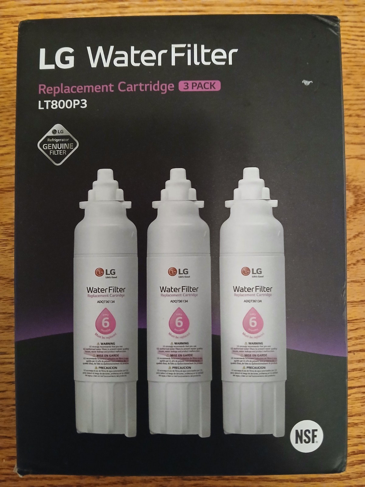 LG LT800P3 200 Gallon Capacity Replacement Refrigerator Water Filter 3-Pack NEW