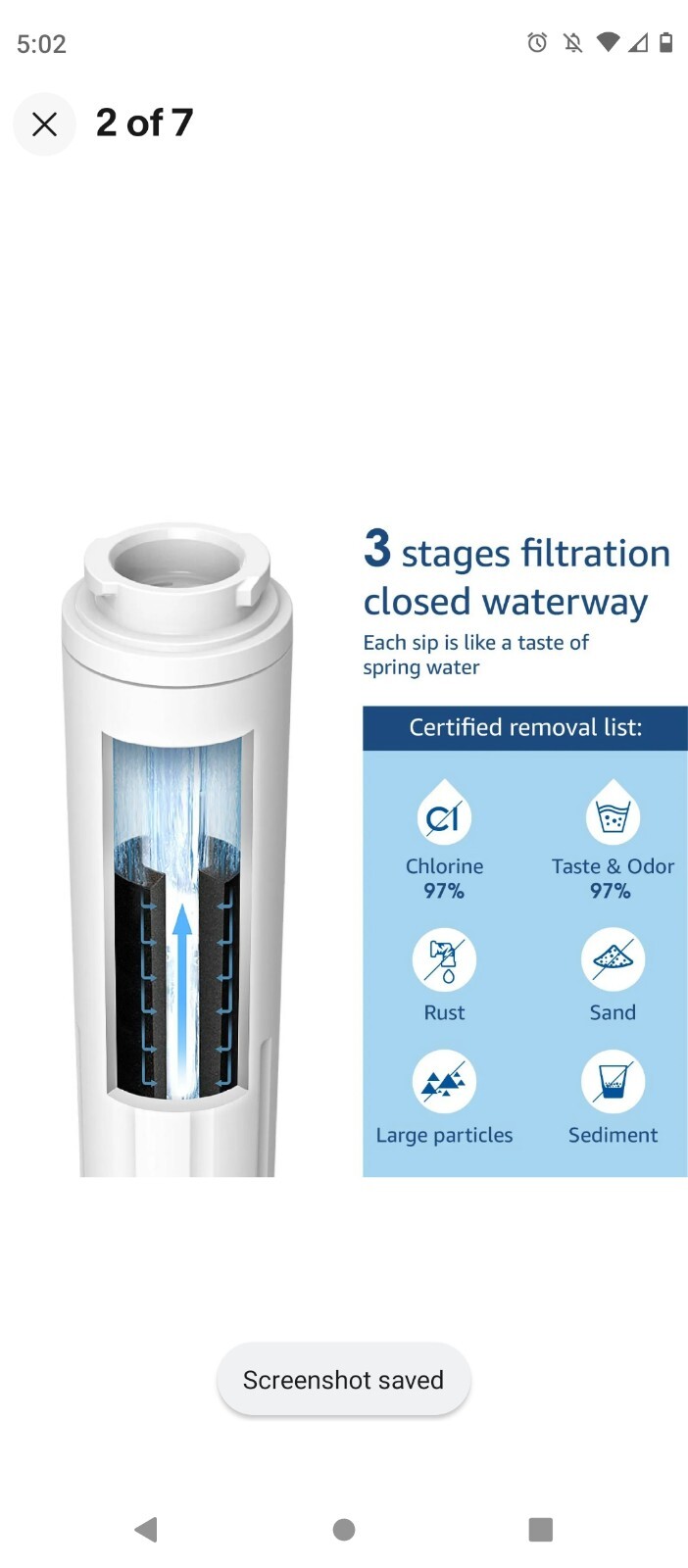 Waterdrop UKF8001 Refrigerator Water Filter Replacement Maytag 300 Gallons 6M m