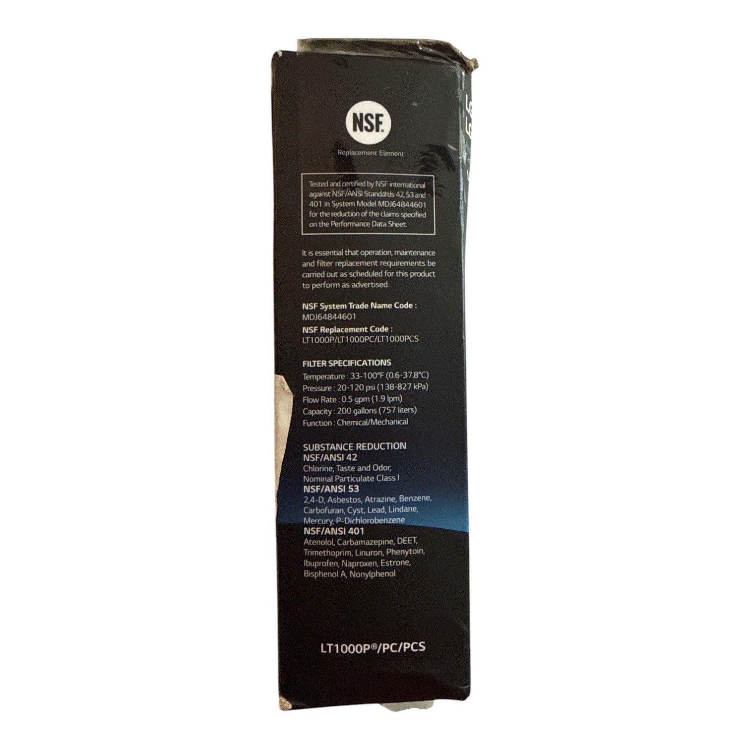 LG Water Filter LT1000P Refrigerator Replacement Cartridge NSF Fits LG Fridges