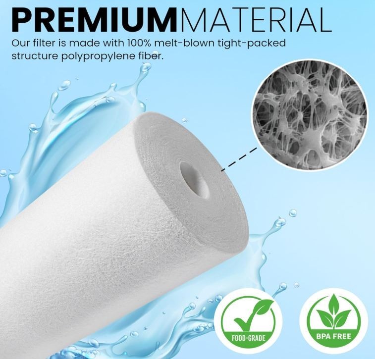 PUREPLUS 10″x4.5″ Whole House Water Filter Housing w/ Pressure Gauge and Filter